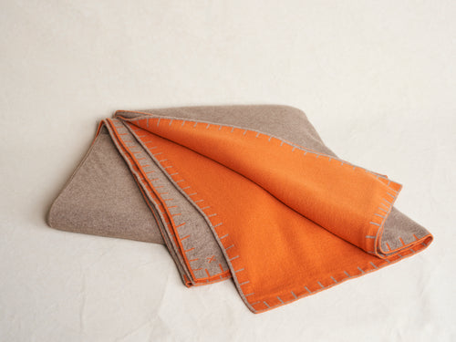 BEGG X CO TRAVERSE THROW / NATURAL + ORANGE 55" x 71"