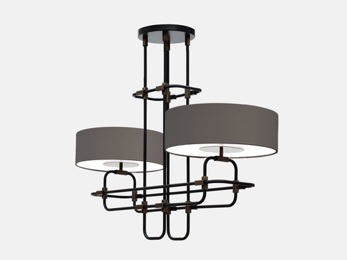 MARTIN HUXFORD BREUER DOUBLE CHANDELIER W43" x D11.5" x H23.5"