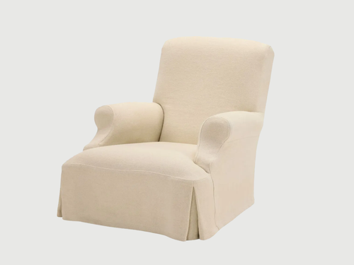 COLLETT & VICTOR ASTER CHAIR / SLIP COVERED H33.5" x D39.5" x W30.5" x SH14.5"