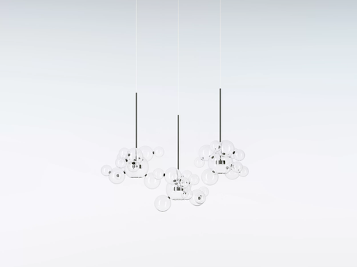 GIOPATO & COOMBES BOLLE CHANDELIER LINEAR 42 / SMALL W39.5" x H33"