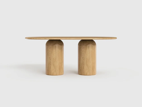 LUTECA OCO OVAL DINING TABLE / 2 PEDESTAL