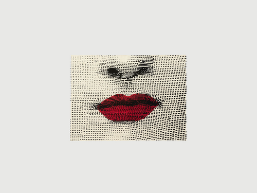 CC-TAPIS FORNASETTI BOCCA RUG 3'9" x 3'