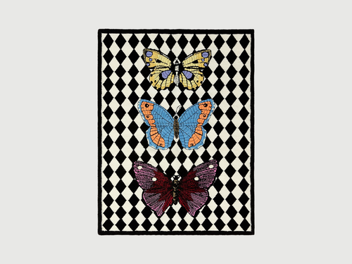 CC-TAPIS FORNASETTI FARFALLE E LOSANGHE RUG 3' x 3'9"