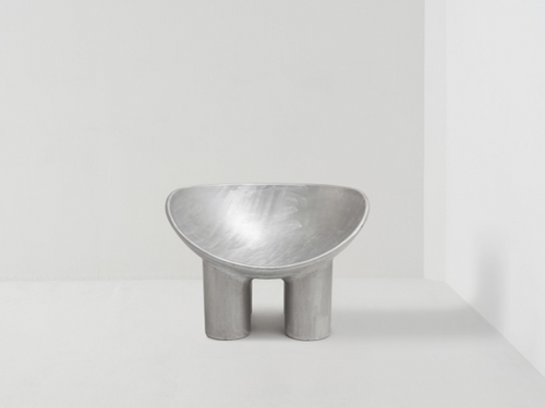 FAYE TOOGOOD STUDIO ROLY POLY CHAIR / ALUMINUM H24” x W33.5” x D23.2” x SH12.6"
