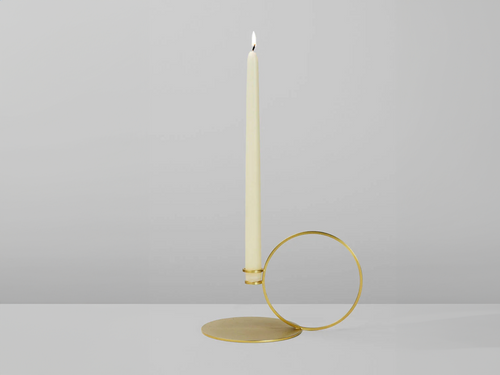 ROLL & HILL BUGIA CANDLE HOLDER / BRUSHED BRASS H5" x W5" x D8.5"