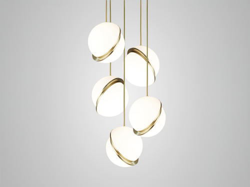 LEE BROOM CRESCENT CHANDELIER / MINI 5 PIECE Ø7.9" x H8.6"