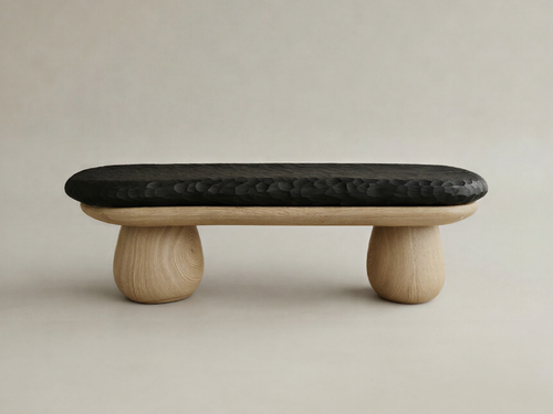 GALERIE NAINOA BASALT BENCH IV W53.75" x D17.75" x H15.75"