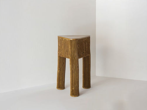 CHRISTOPHER MERCHANT STUDIO TRIAD TABLE 2 / LICHEN YELLOW L12" x W12" x H19"