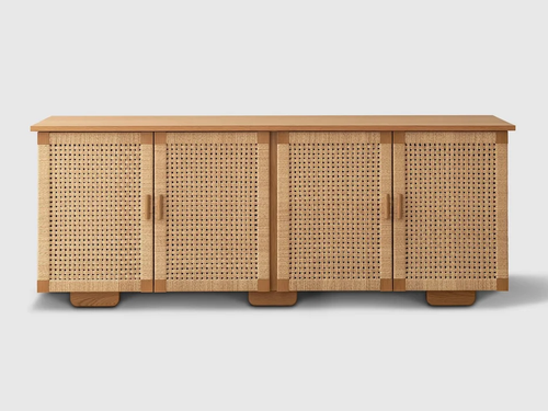 LUTECA WOVEN CREDENZA / 4 DOOR W86" x D20.5" x H29.5"