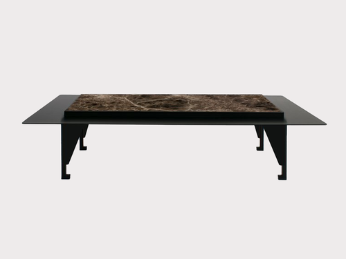 JAN GARNCAREK TUNGEN COFFEE TABLE / MARBLE L51.2" x W31.5" x H13"