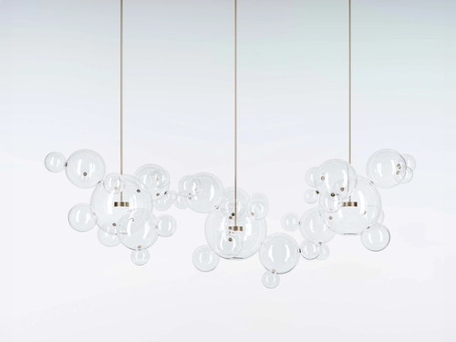 GIOPATO & COOMBES BOLLE CHANDELIER LINEAR 42 / LARGE W85" x H43.5"