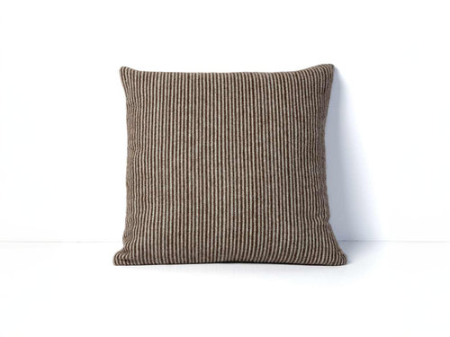 BLACKSAW CORTEZ ZERO DYE PILLOW / IVORY & COFFEE MICRO STRIPE W20" x H20"