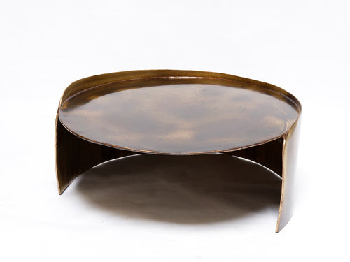 STUDIO CHRISTIAN FREGNAN CALLE COFFEE TABLE / PATINATED BRASS Ø39.3" x H14.9"