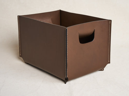 OSCAR MASCHERA GORDON MEDIUM RECTANGLE BASKET / KHAKI L16" x W12" x H10"