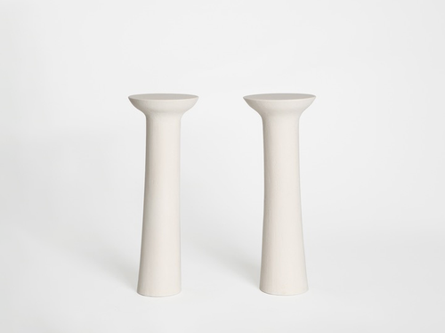 MALGORZATA BANY PILLAR CANDLESTICK / CHALK H13.25” x Ø5”