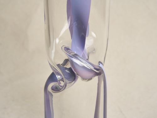 AVRAM RUSU CRUSHED VASE MEDIUM / LILAC + CLEAR Ø3.5" x H15"