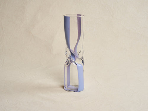 AVRAM RUSU CRUSHED VASE MEDIUM / LILAC + CLEAR Ø3.5" x H15"