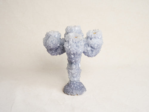 MARK STURKENBOOM OVERGROWN SMALL CRYSTAL CANDELABRA / SMOKE H12" x Ø10"