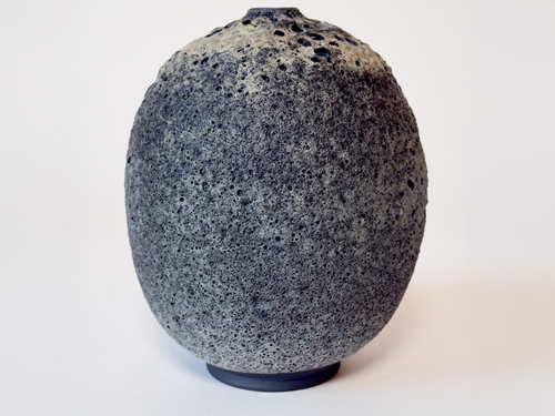 HEATHER ROSENMAN LAVA VASE / GREIGE 25658 W5" x D5" x H6.5"