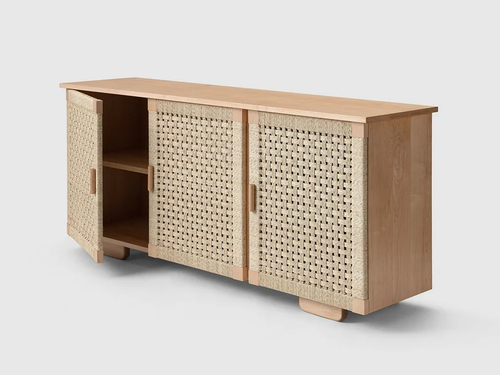LUTECA WOVEN CREDENZA / 3 DOOR W66.5" x D20.5" x H29.5"