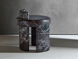 Load image into Gallery viewer, COLLECTION PARTICULIÈRE KAFA STOOL / MARBLE Ø20&quot; x H22&quot;
