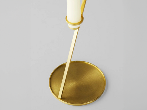 ROLL & HILL GAMBALUNGA CANDLE HOLDER / BRUSHED BRASS H17.5" x W4.5" x D9"