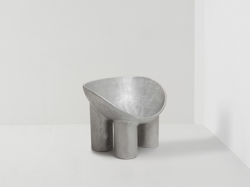 FAYE TOOGOOD STUDIO ROLY POLY CHAIR / ALUMINUM H24” x W33.5” x D23.2” x SH12.6"