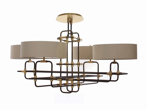MARTIN HUXFORD BREUER 4 ARM CHANDELIER W43" x D43" x H23.5"