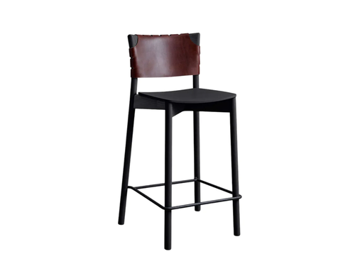GEMLA NORDIC BAR STOOL / LEATHER BACK