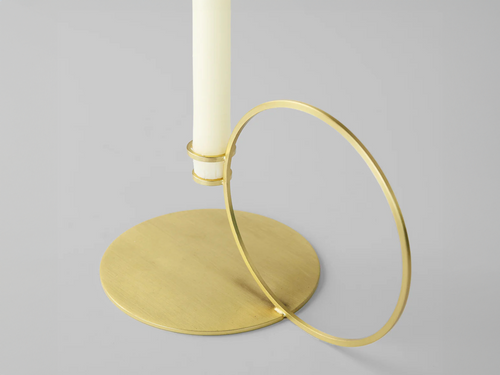 ROLL & HILL BUGIA CANDLE HOLDER / BRUSHED BRASS H5" x W5" x D8.5"