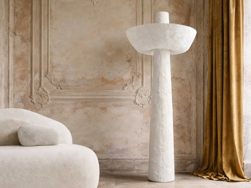 MARTIN HUXFORD CISSBURY PLASTER FLOOR LAMP H79" x Ø22"