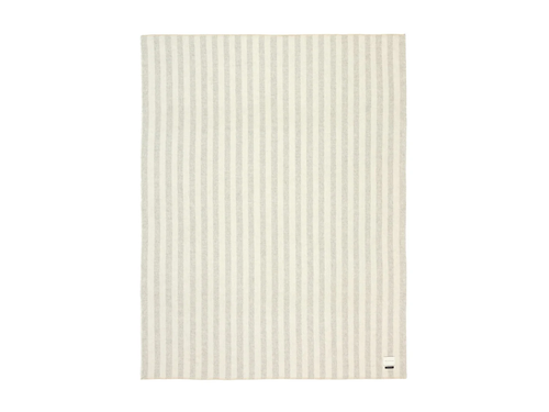 BLACKSAW STILLS HEIRLOOM ZERO DYE LIGHT HEATHER & IVORY STRIPE THROW 59" x 79"
