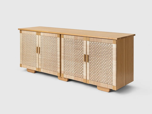 LUTECA WOVEN CREDENZA / 4 DOOR W86" x D20.5" x H29.5"