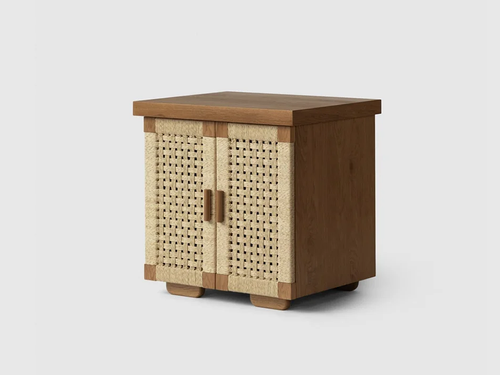 LUTECA WOVEN NIGHTSTAND / DOUBLE DRAWER W63.5" x D20.5" x H26"