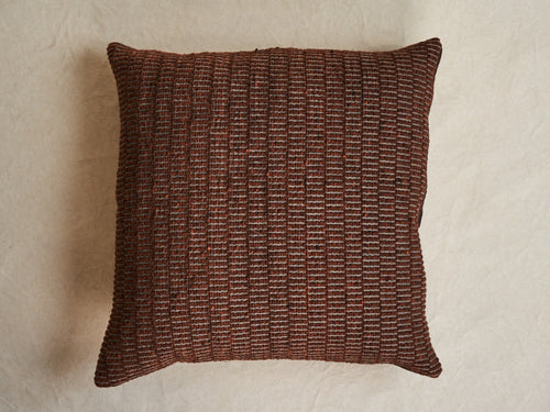 MADDA STUDIO GREIGE DYED WOOL PILLOW / TERRACOTTA 24" x 24"