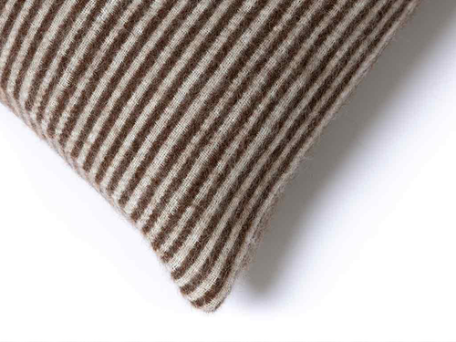 BLACKSAW CORTEZ ZERO DYE PILLOW / IVORY & COFFEE MICRO STRIPE W20" x H20"