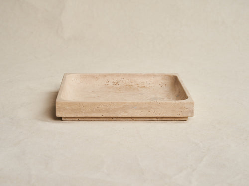 MICHAËL VERHEYDEN SQUARE TRAY LARGE / TRAVERTINE 10” x 10" x H1.5”