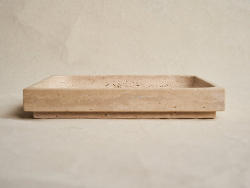 MICHAËL VERHEYDEN SQUARE TRAY LARGE / TRAVERTINE 10” x 10" x H1.5”