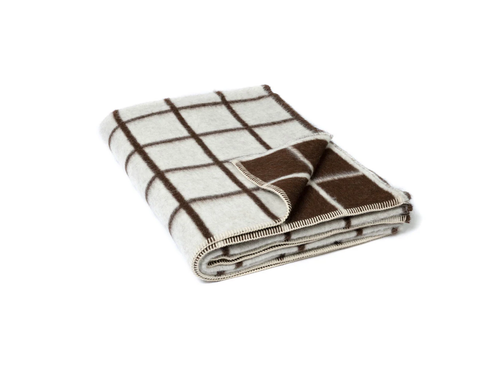 BLACKSAW UMI THROW IVORY / COFFEE GRID W59" x L79"