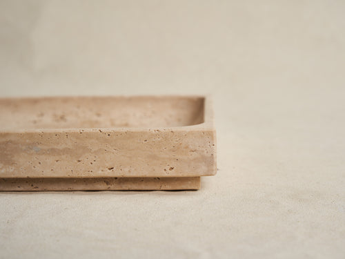 MICHAËL VERHEYDEN SQUARE TRAY LARGE / TRAVERTINE 10” x 10" x H1.5”