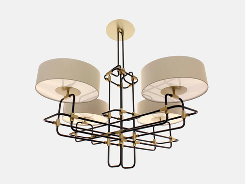 MARTIN HUXFORD BREUER 4 ARM CHANDELIER W43" x D43" x H23.5"
