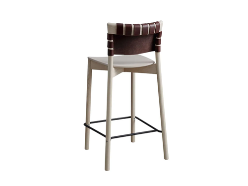 GEMLA NORDIC BAR STOOL / LEATHER BACK