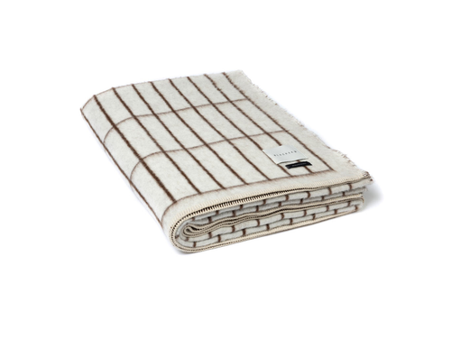 BLACKSAW AALTO THROW / IVORY & SEPIA W59" x L79"