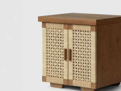 LUTECA WOVEN NIGHTSTAND / DOUBLE DRAWER W63.5" x D20.5" x H26"
