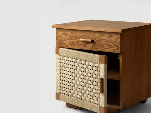 LUTECA WOVEN NIGHTSTAND / SINGLE DRAWER W24" x D20.5" x H24"