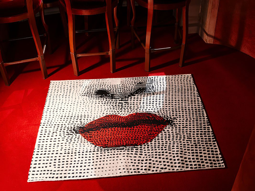 CC-TAPIS FORNASETTI BOCCA RUG 3'9" x 3'