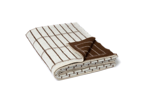 BLACKSAW AALTO THROW / IVORY & SEPIA W59" x L79"