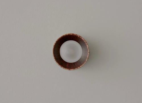 VOLKER HAUG STUDIO ANTON CERAMIC BROWN SCONCE / MICRO Ø3.2" x D2.6"