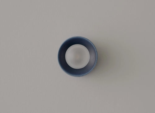 VOLKER HAUG STUDIO ANTON CERAMIC BLUE SCONCE / MICRO Ø3.2" x D2.6"