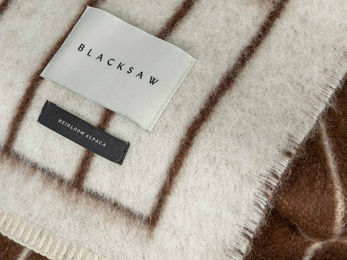 BLACKSAW AALTO THROW / IVORY & SEPIA W59" x L79"